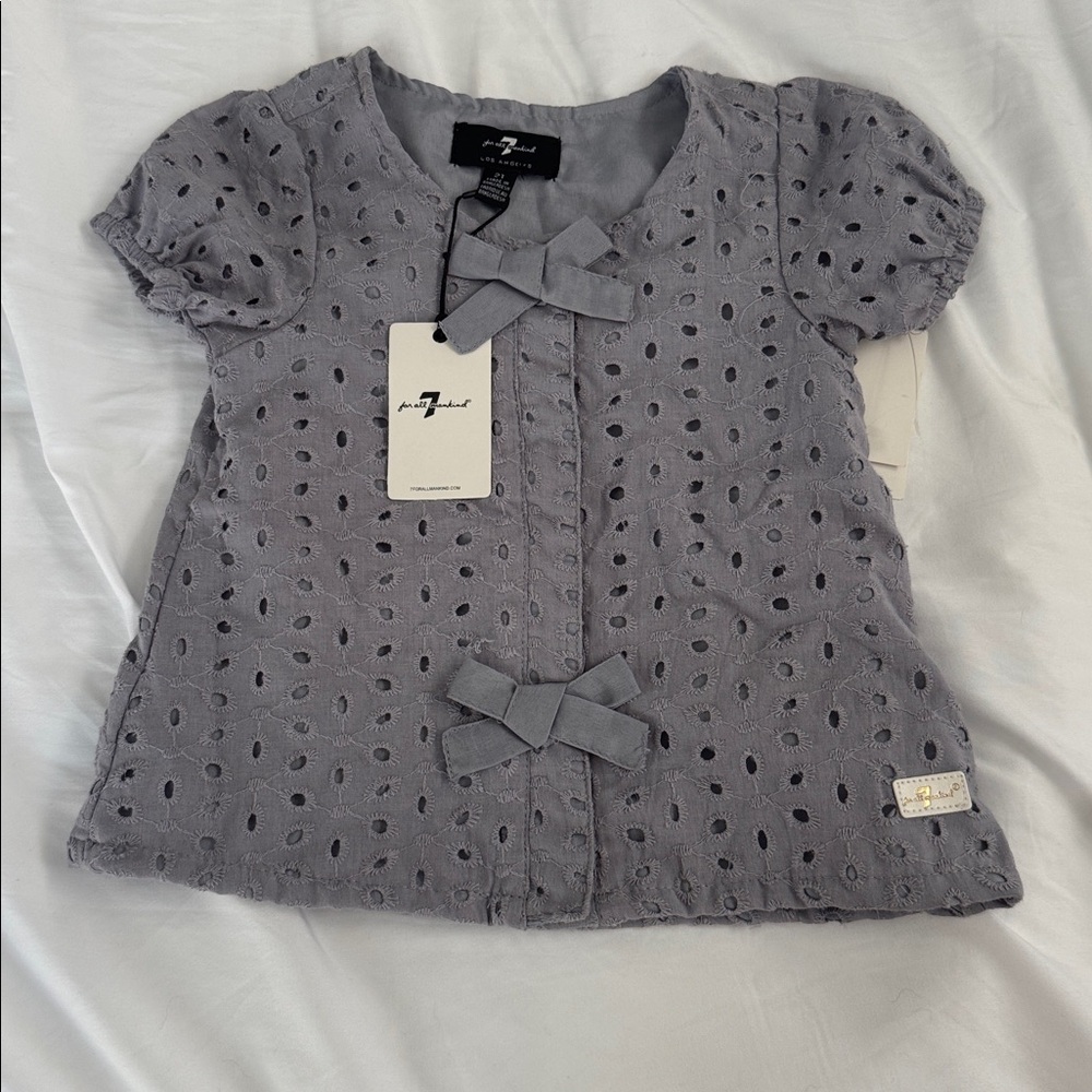 7 For All Mankind Gray Eyelet Dress